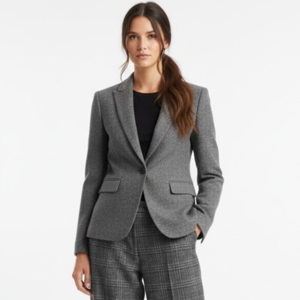 Vtg 70s Pendleton Wool Blazer Sz M Gray Professional Preppy Career Academia